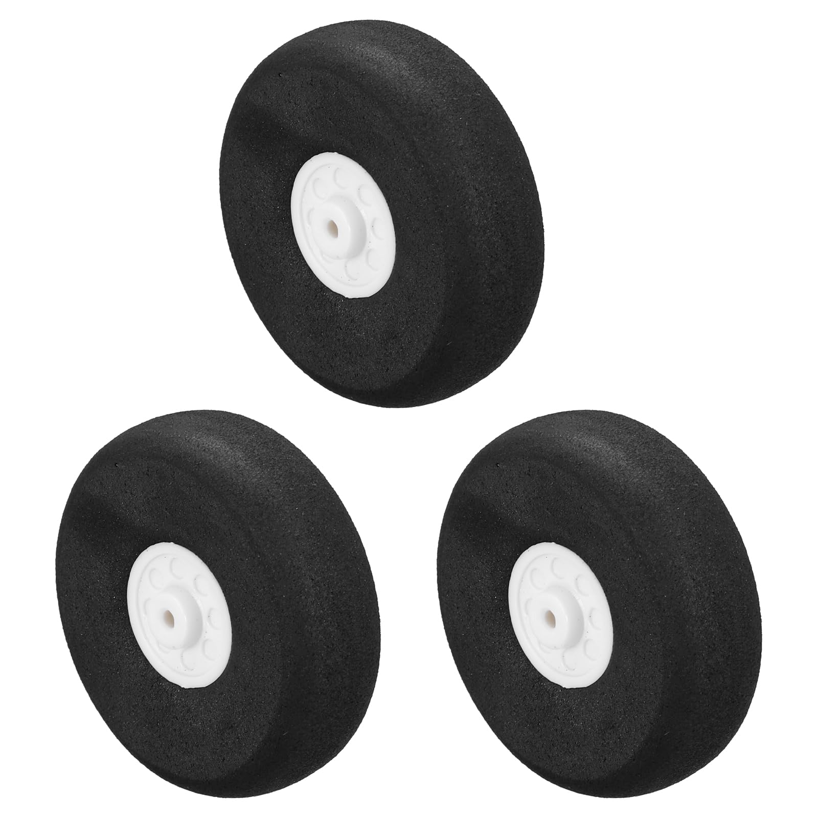 Muiltvoe RC Airplane Wheels 2.2" OD RC Aircraft EVA Sponge Wheels Tire Tail Wheel Replacement for DIY RC Model Plane Aircrafts Helicopter, Pack of 3