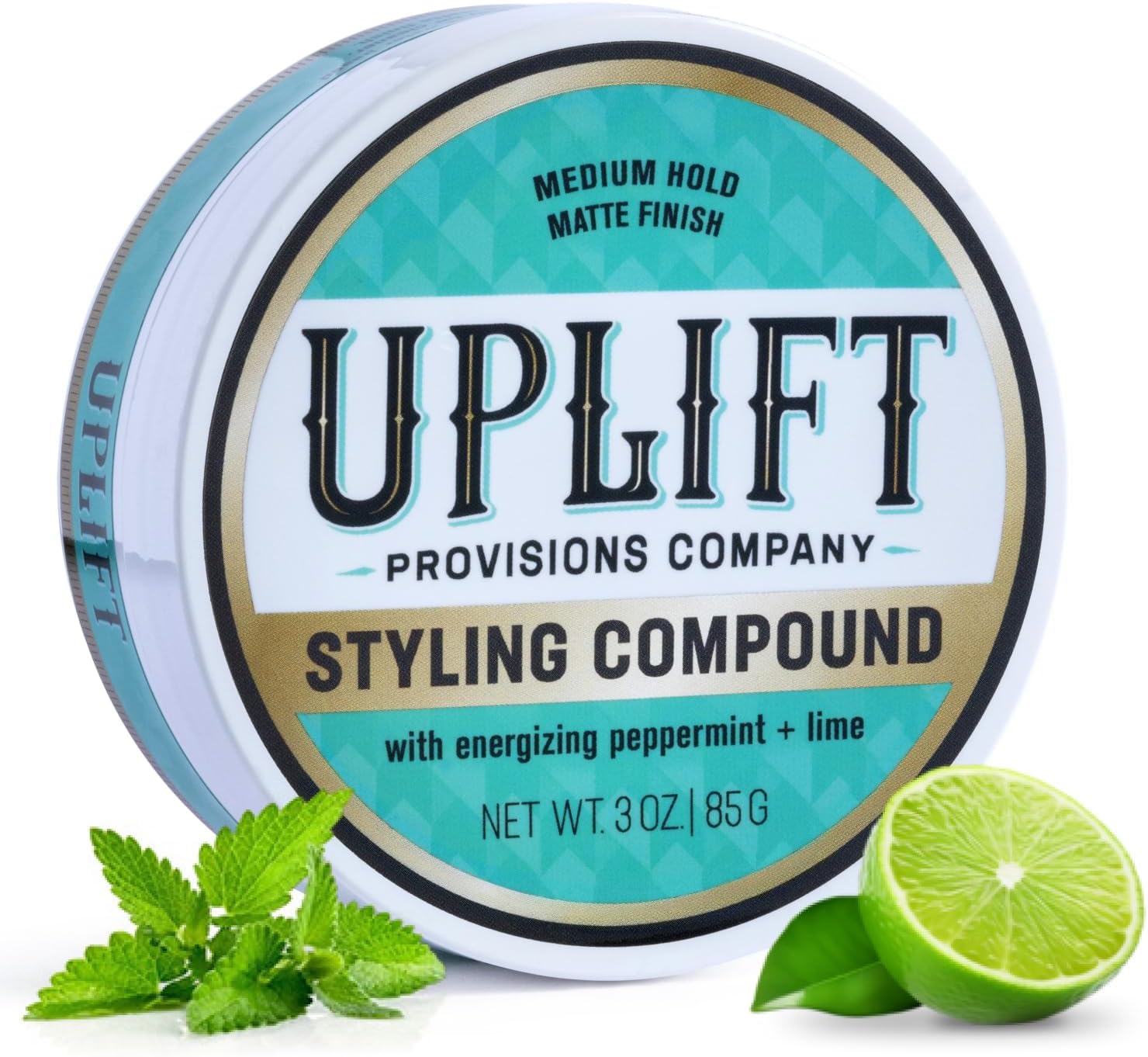 Uplift Provisions Company Styling Compound - Hair Clay Pomade with a Natural, Matte Finish and Medium Hold - Versatile Styling Clay for Men or Women 3 oz