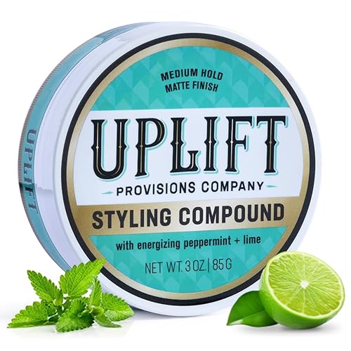 Uplift Provisions Company Compuesto de peinado  Pomada de arcilla para el cabello con un acabado natural mate y fijación media  Arcilla de peinado