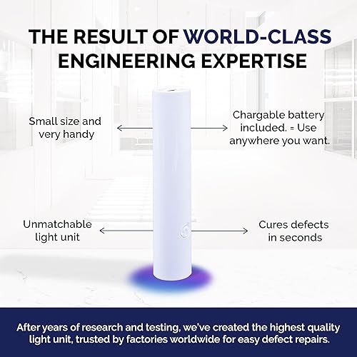 Miniatura 4 de Kit de reparación de granito (acrílico transparente, blanco y blanco oscuro) - Ideal como kit de reparación de encimera de cuarzo, funciona muy bien