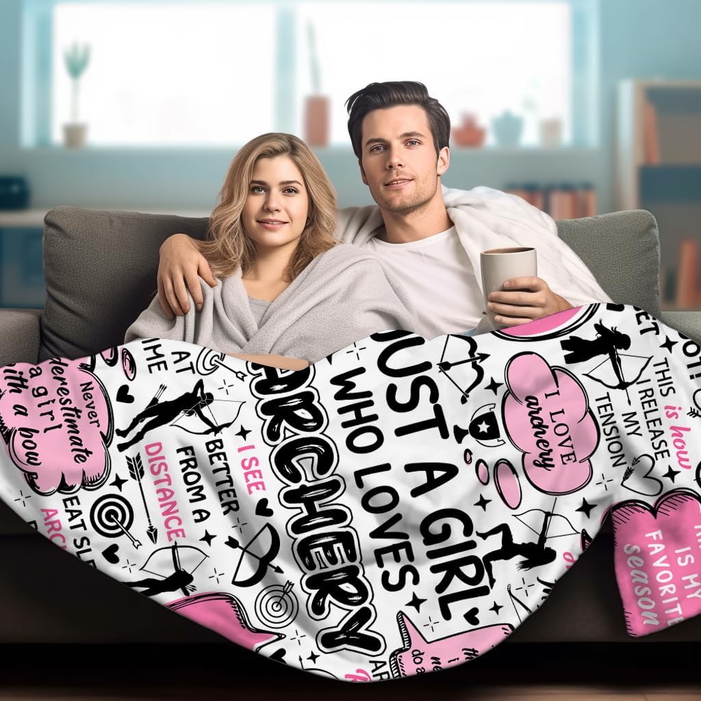 Archery Blanket Gifts for Girls Women Flannel Plush Archery Throw Blankets Best Sports Themed Decor Accessories Stuff Gifts for Lovers Teens Adults Archer 50"X40" - Image 4