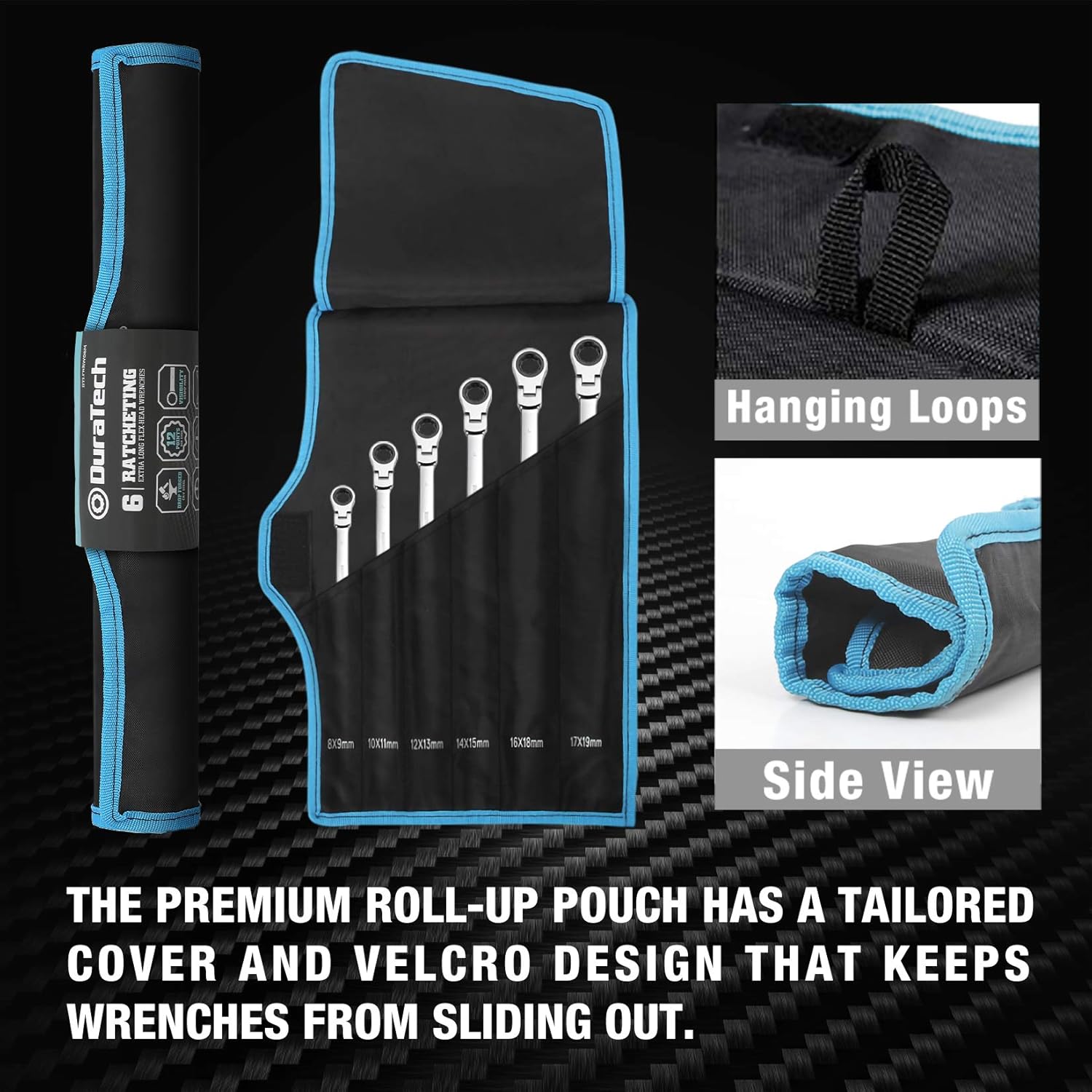 DURATECH 15-Piece Extra Long Ratcheting Wrench Set, Metric, CR-V Steel