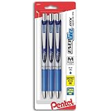 Pentel EnerGel Deluxe RTX Gel Ink Pens, 0.7 Millimeter Metal Tip, Blue Ink, 3-Pack (BL77BP3C) – view 1