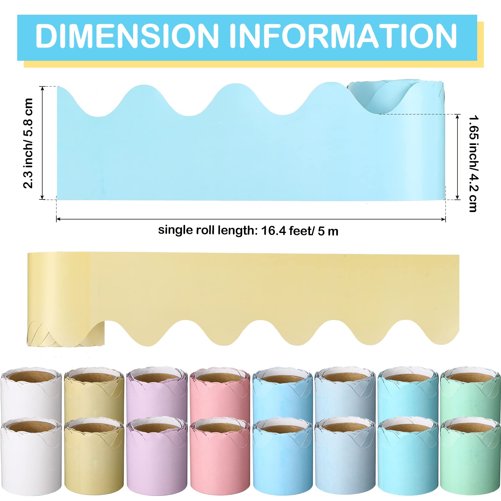 Amazon.co.jp: JarThenaAMCS 69フィート オーシャンウェーブ掲示板 ボーダー プール ウォーターリップル 60枚 ブルーシー  スカラップトリム ボーダーステッカー デカール 夏 学校 教室 オフィス 黒板 パーティー 装飾 : ホーム＆キッチン 掲示板の境界線セット  24ロール ...