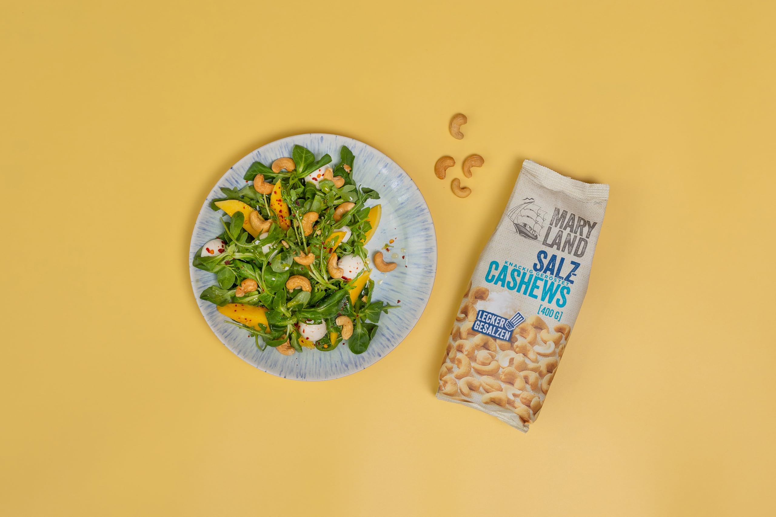 Maryland Salz-Cashews 400g Beutel 5er Pack – Cashewkerne gesalzen vegan, frei von künstlichen Aromen, – Im praktischen Großformat genießen (5 x 400g)
