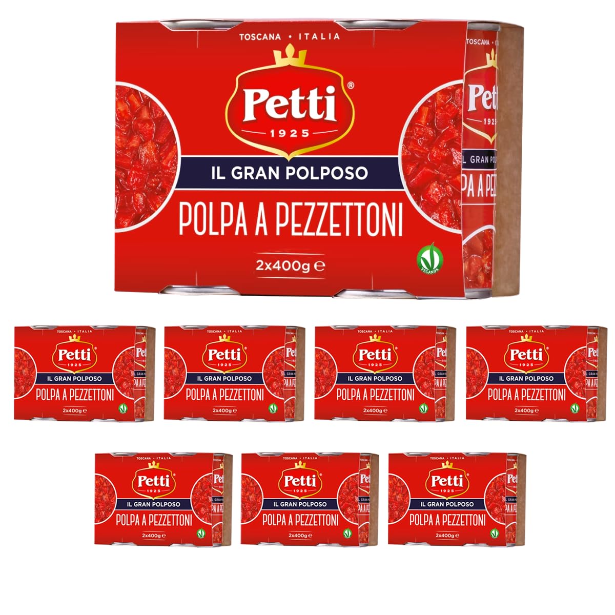 Petti Il Gran Polposo Polpa a pezzettoni - 2x400g (Pack 8)
