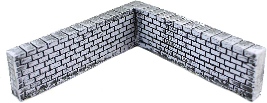 War World Gaming Brick Wall Corner Part Prepainted x 2-20 - 28 mm Tabletop Terrain Model Miniatures Diorama Model Building Miniature Fence Wall Landscaping Landscape Construction