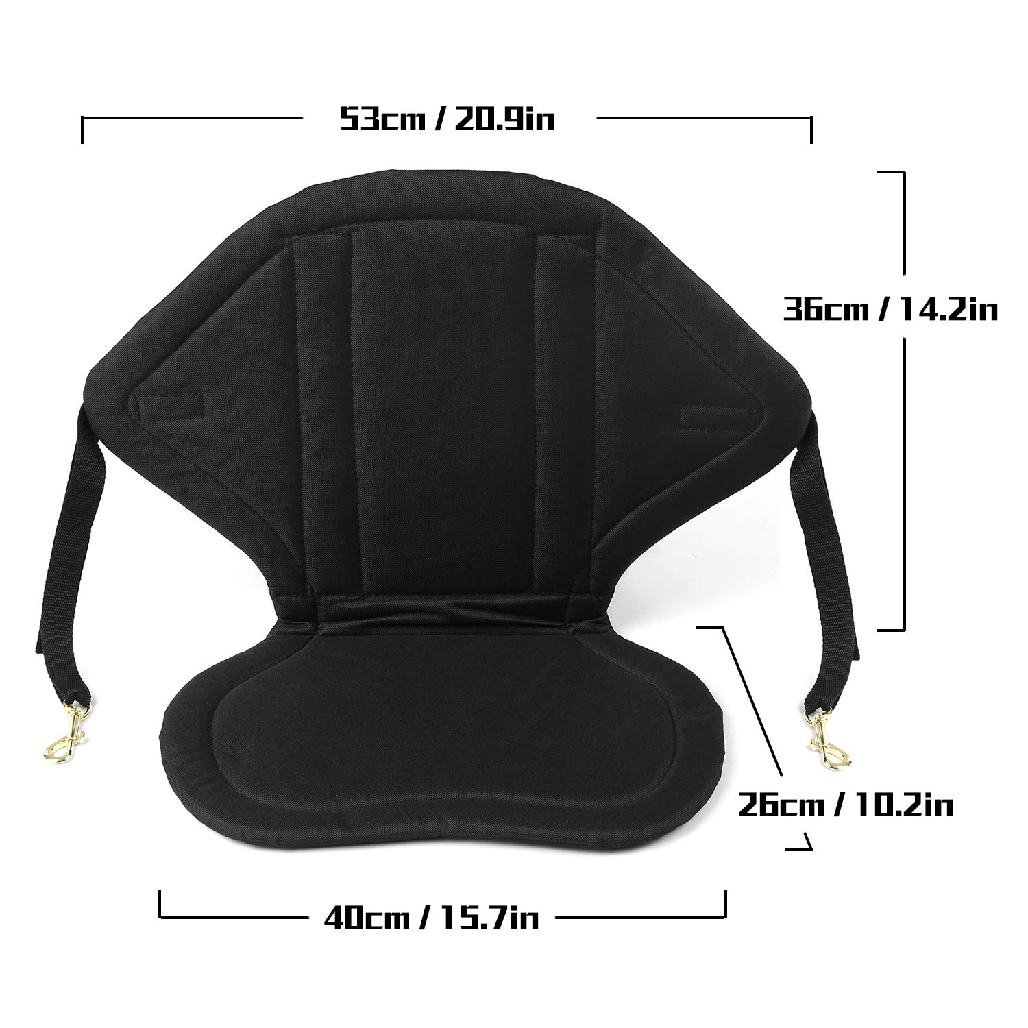 Siège de Canoë à Dossier Haut avec Support, Rembourré de Luxe, Tissu de Pêche, Coussin Épais Universel pour Gonflable