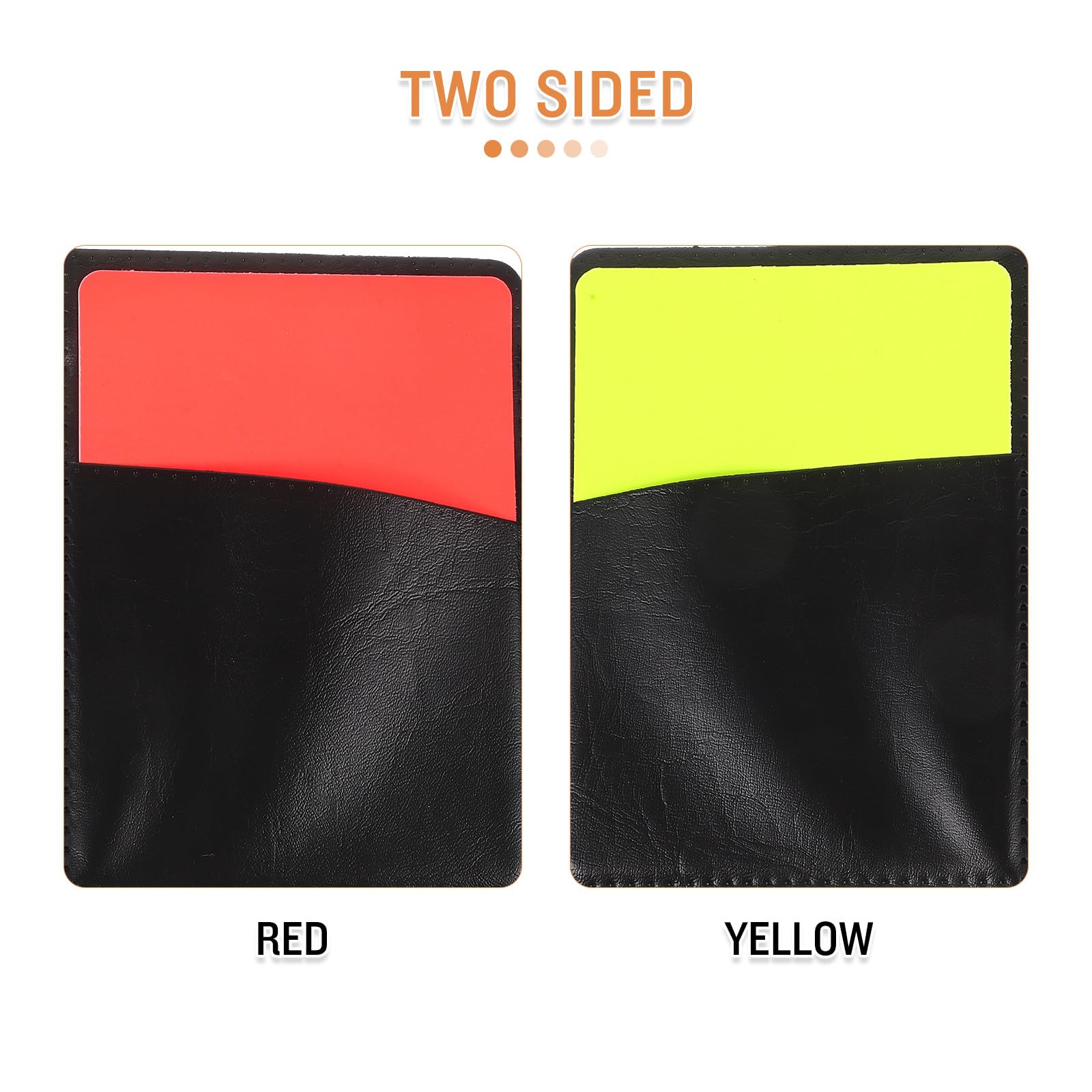 Angoily Kit Arbitro Calcio 2 Pezzi Cartellini Rossi e Gialli Sottili, Portafoglio Portatile, Penna e Blocco Note per Allenamenti Sportivi e Partite Ufficiali