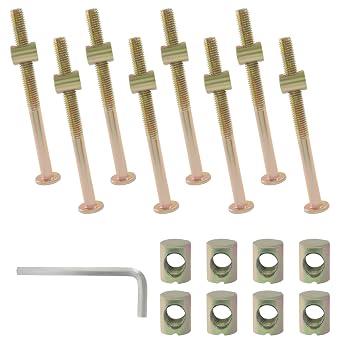 Murtenze 8-Pack M8 X 100mm Bunk Bed Bolts Coloured Zinc
