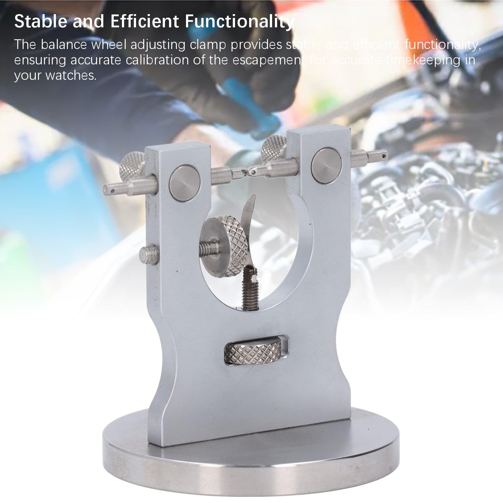 PUSOKEI Calibrador de Corrección de Rueda de Equilibrio de Reloj, Herramienta de Calibre de Equilibrio de Relojero de Acero de Aleación para Reparación de Movimiento de Reloj