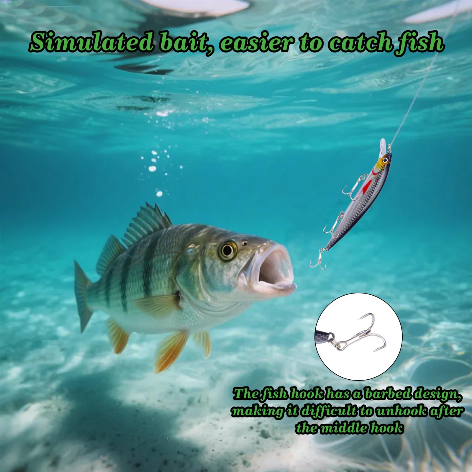 Señuelos Pesca 4 Piezas Spinning 14CM 18,3g para Lucioperca Trucha Agua Dulce Salada