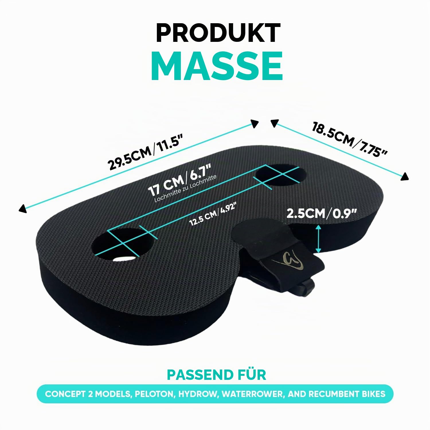Godfrey Rudersitzpolster, rutschfestes, bequemes Sitzpolster für Boote und Rudergerät, optionaler Clip für Boot, perfekt für Concept2, Peloton, Hydrow und Water Rowers