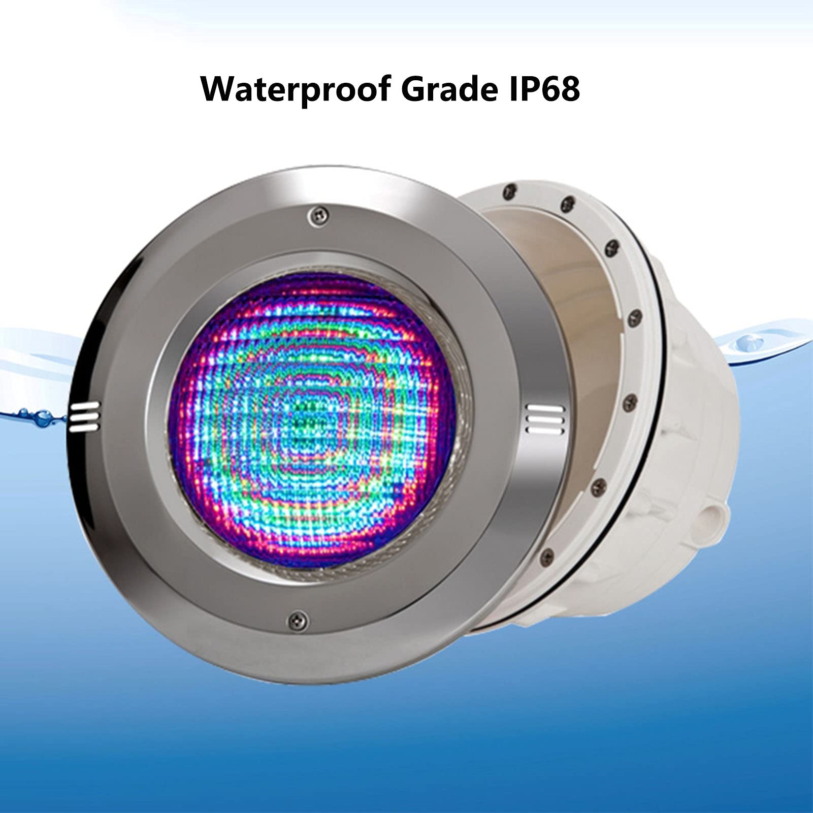 Par 56 RGBW Luce for Piscina con Controllo, AC 12V IP68 Materiale in Acciaio Inossidabile Luce Subacquea (25w)