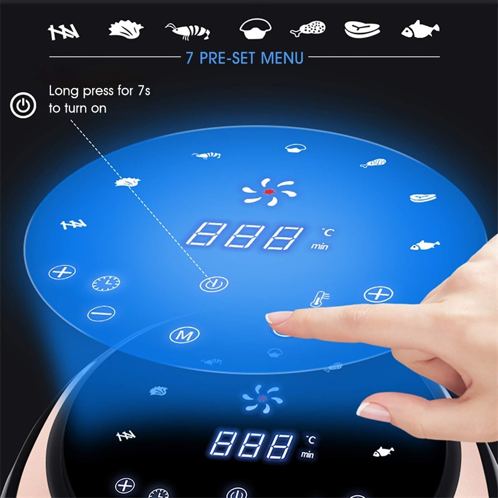 friggitrici ad aria Friggitrice ad aria senza olio Casa intelligente 8L grande capacità multifunzione friggitrice elettrica senza olio Strumenti di cottura professionali friggitrice ad aria (colore: