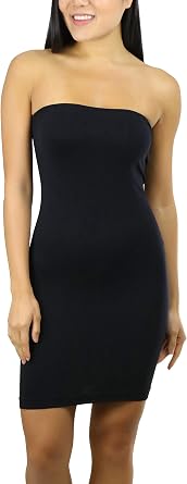ToBeInStyle Womens Microfiber Seamless Strapless Stretchy Mini Tube Slip Dress
