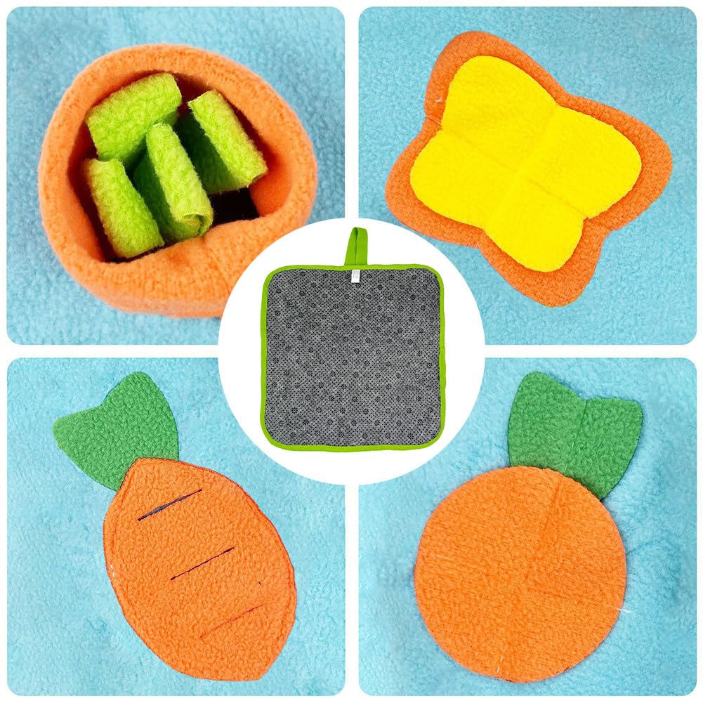 PLUSHCEWT Snuffle Mat for Dogs Snuffle Mat for Puppies Dog Snuffle Mat Rabbit Foraging Mat Interactive Feeding Mats for Medium Small Dogs Small Animals for Boredom Mental Stress Relief (A - Image 4