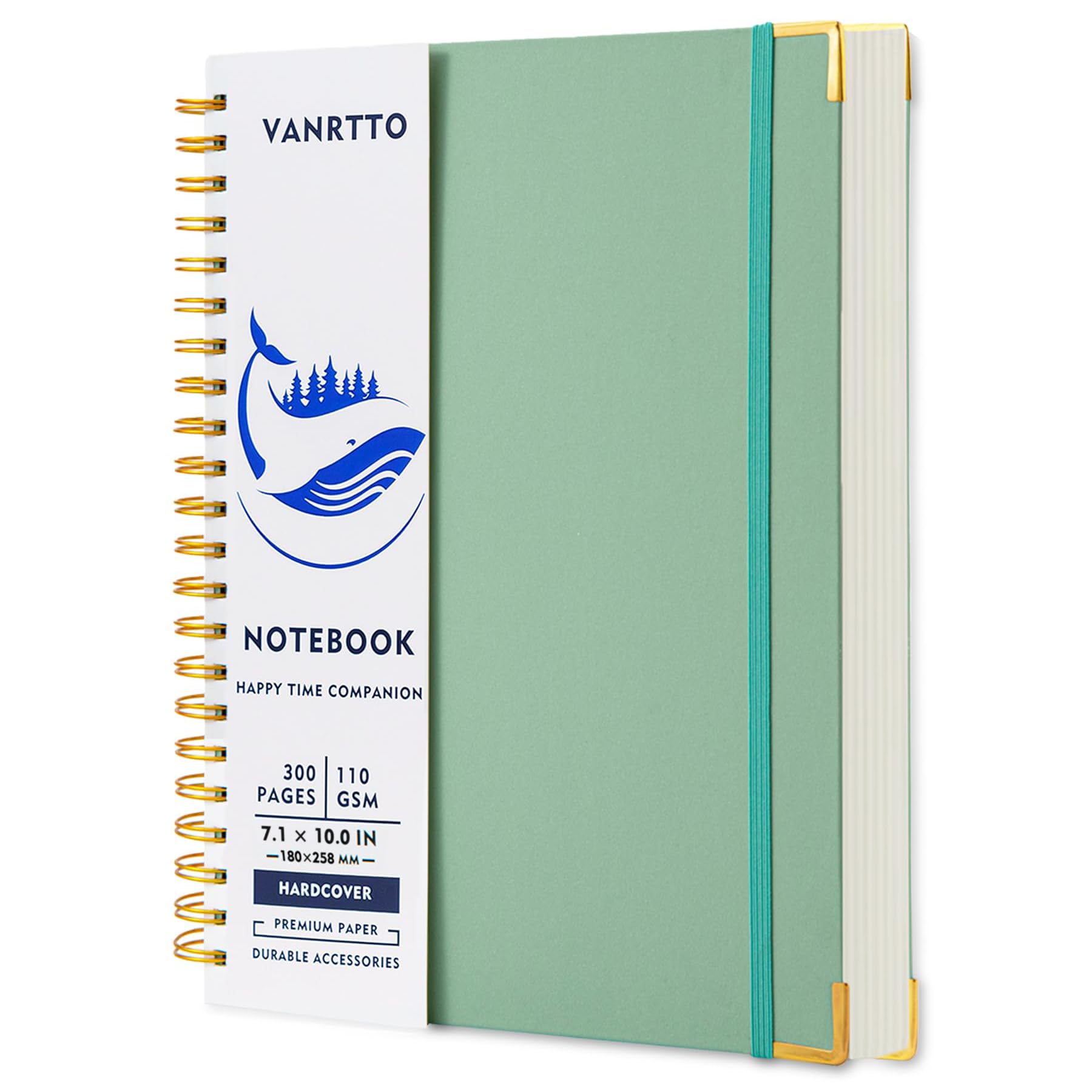 Carnet à spirale B5 de qualité premium couverture rigide verte durable - 8