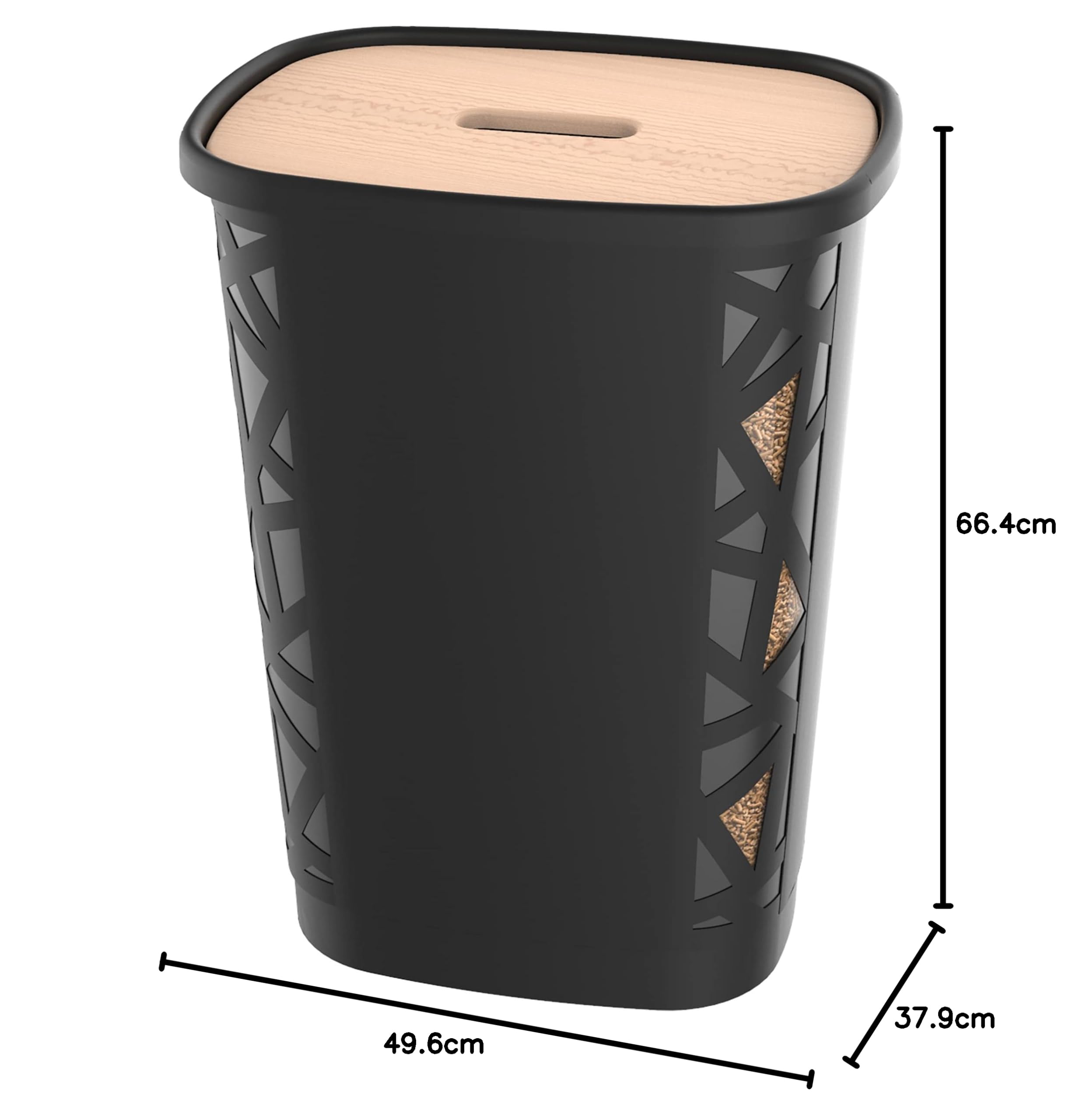 EDA - Jura Montania XL pojemnik na pellet z kółkami 70 L - dla 45 kg pelletów - czarny, 010482 NO, 49,6 x 37,9 x 66,4 cm