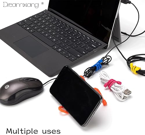 Miniatura 6 de 8 bridas de silicona reutilizables de 3 pulgadas con núcleo de acero trenzado de silicona para atar cables coloridos para agrupar y organizar,