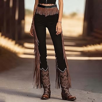Chaps western cowgirl en cuir suédé véritable pour femmes