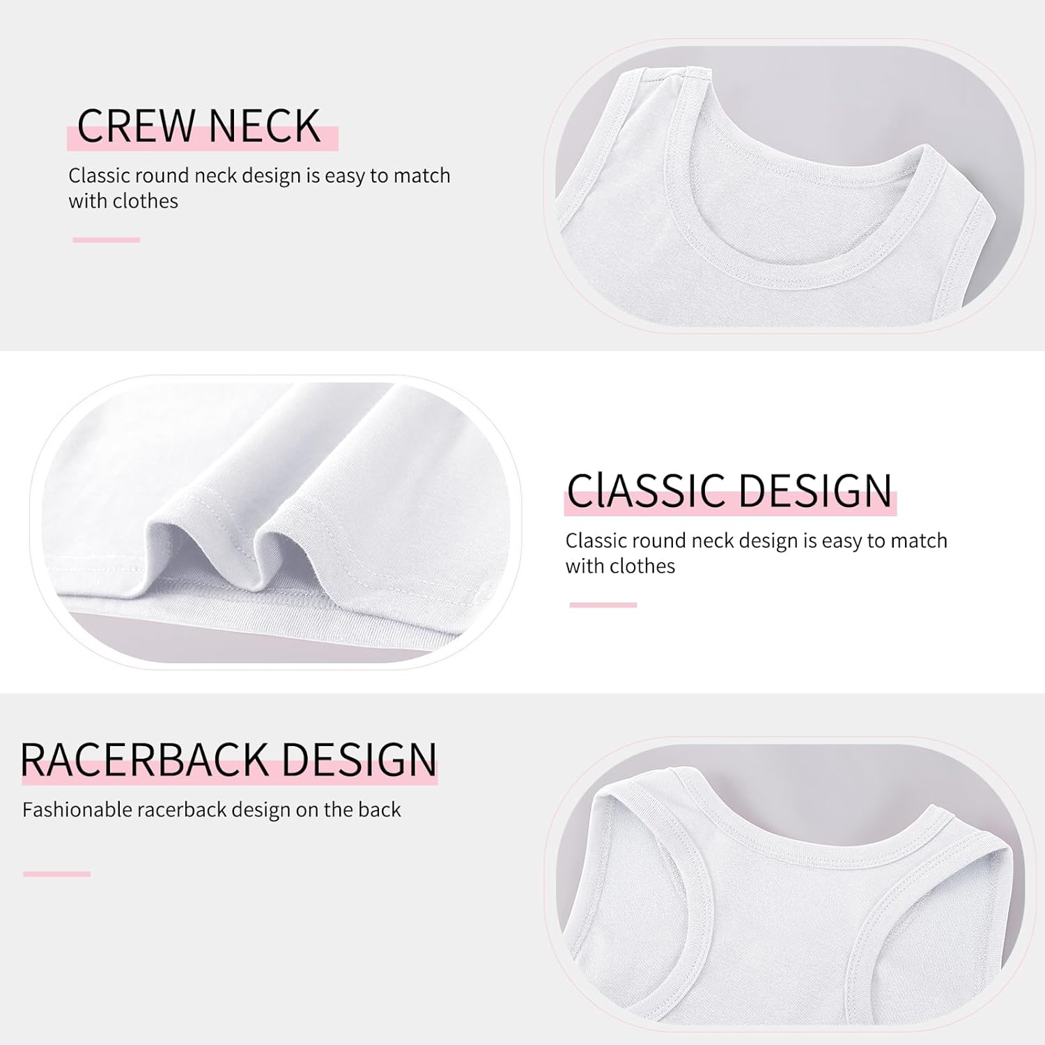 6-Pack Girls and Toddlers' Tank Tops Racerback Sleeveless Undershirts Girls Dance Tops(2-16Years) - Image 4