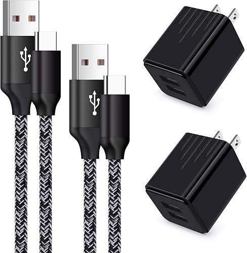 Miniatura 1 de Cable de carga USB tipo C de pared de 6 pies para Samsung Galaxy S25/S22/S21/S21 Ultra/S21 Plus/S20//S10e/S9/S8/A10e/A20/A50/A71/Note 20/10/9,