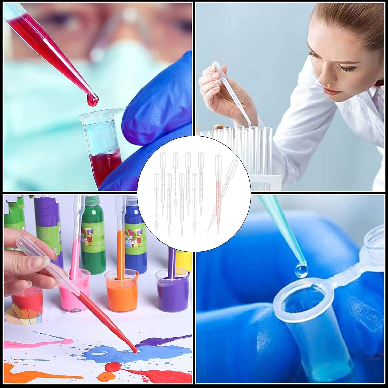100 Stück Pipette, Einweg Transferpipette Aus Kunststoff, 3 Ml Wiederverwendbar Pipetten, Transparente Messpipetten, Transferpipetten für Labor, Klassenzimmer, Experiment