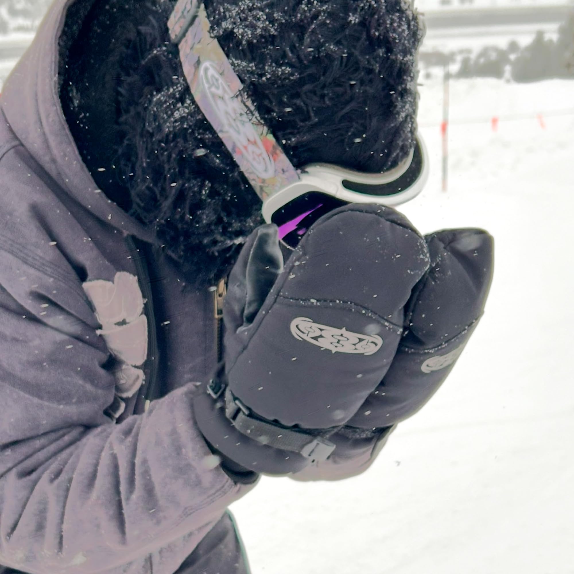 986 Snowboard Mittens Unisex (Black, Medium)