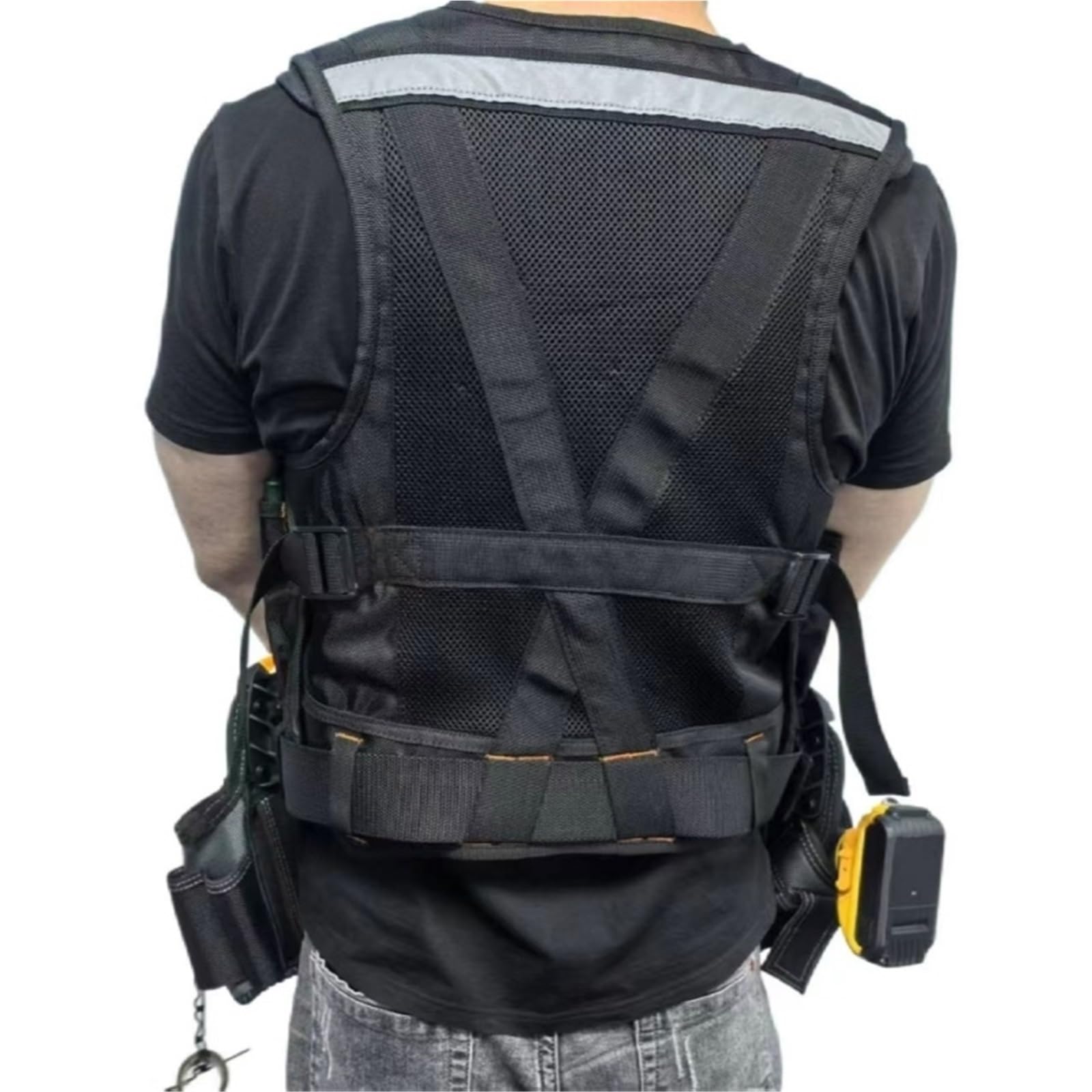 Chaleco de Herramientas Heavy Construction Vest Toolkit Pouch Durable Work Adjustable Buckle Multifunctional