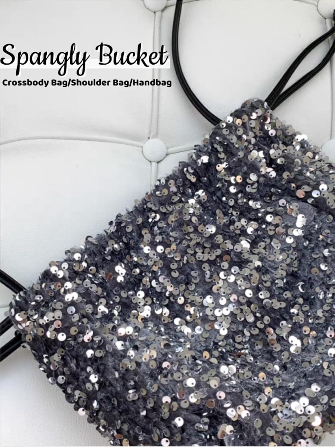 Spangly Evening Bags for Women Fashion Trendy Bucket Shoulder Bags Sparkly Crossbody Bags Handbag Clutch Purse