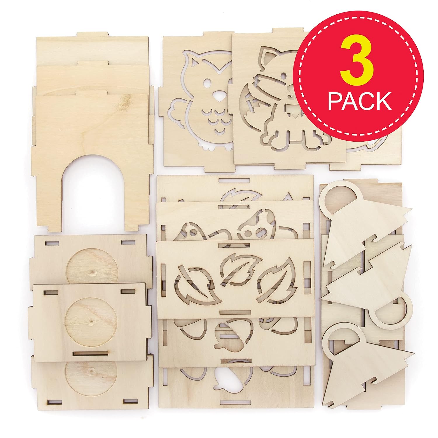 Baker Ross FE726 Woodland Animal Lantern, Pack of 3 - Image 3