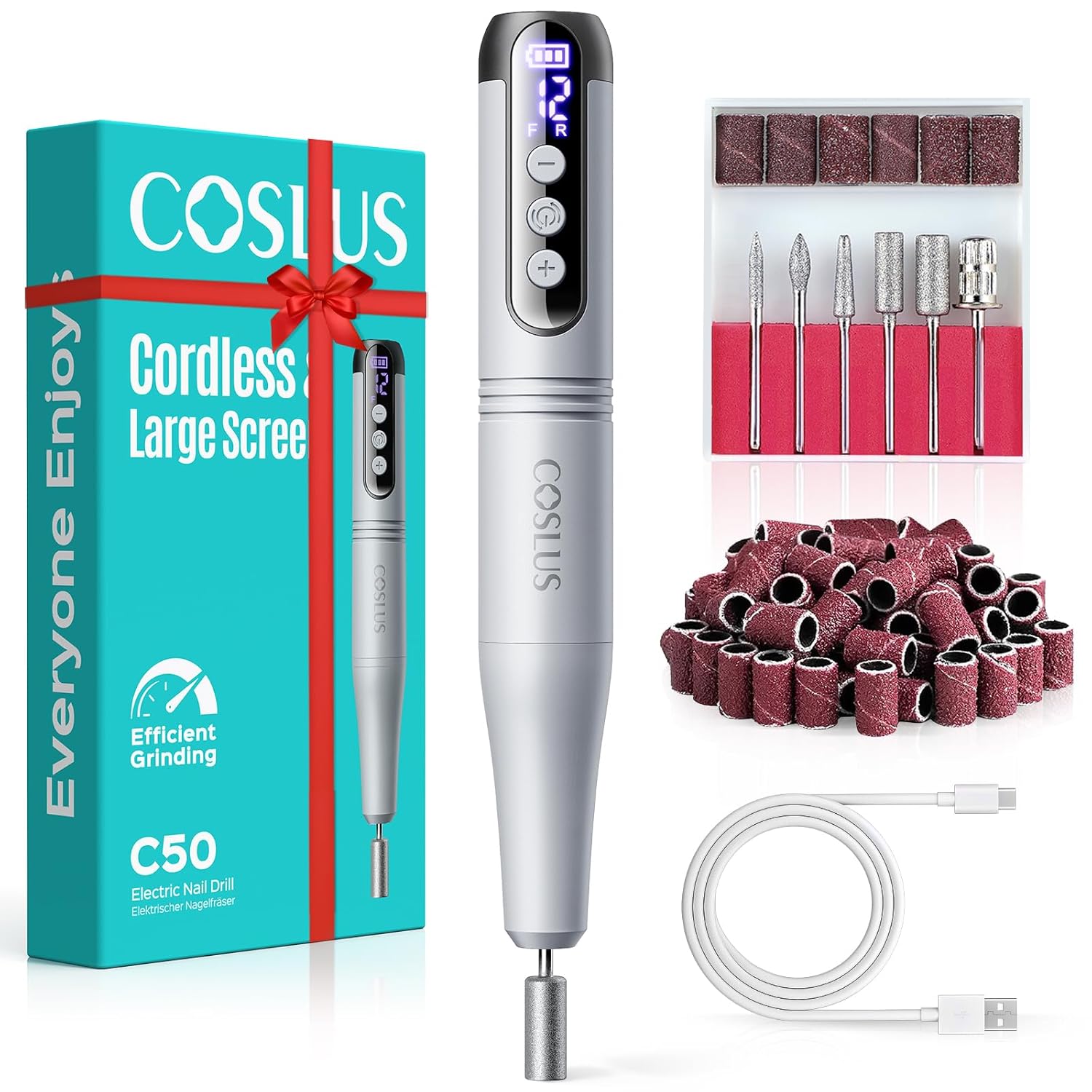 COSLUS C50 Cordless Electric Nail Drill for Gel Removal