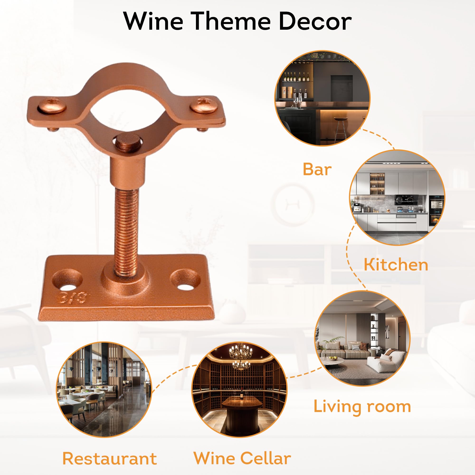 Lily's Home Wine Bottle Wall Mount - Copper Finish -4 Lily's Home Wine Bottle Wall Mount - Copper Finish -4