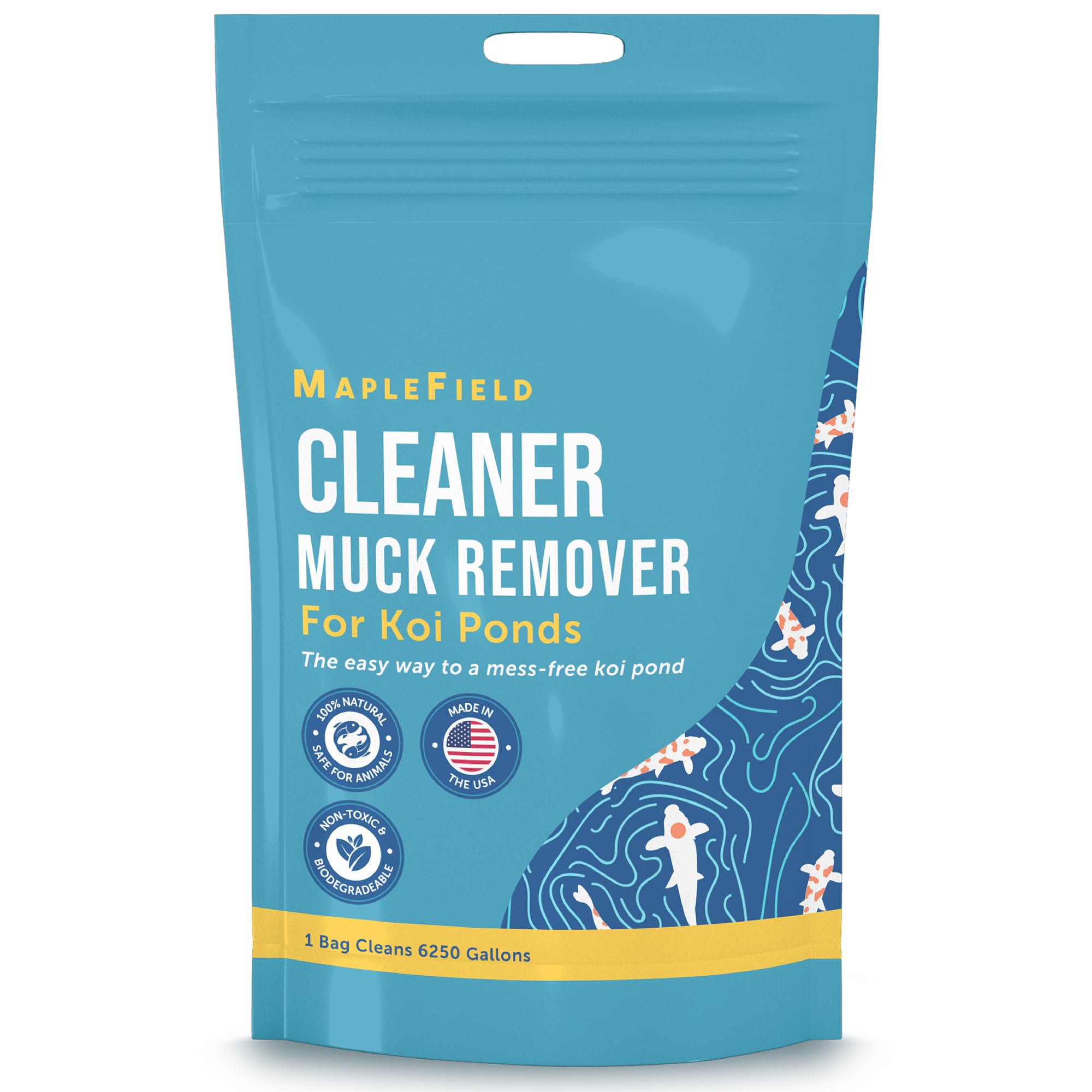 Maplefield Koi Fish Pond Cleaner – Dissolvable Outdoor Sludge Remover Tablets – Muck and Sludge Remover – Pack of 25 Koi Pond Cleaner Tablets (Treats 6250 Gallons)