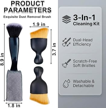 3 Pcs Exquisite Microfiber Duster Brushes, Car Detailing Brushes, Feather Duster, Efficient Dust Removal, Cleaning Tool Perfect for Computers, Keyboards, Car Interior, Photo Frames, Digital Devices