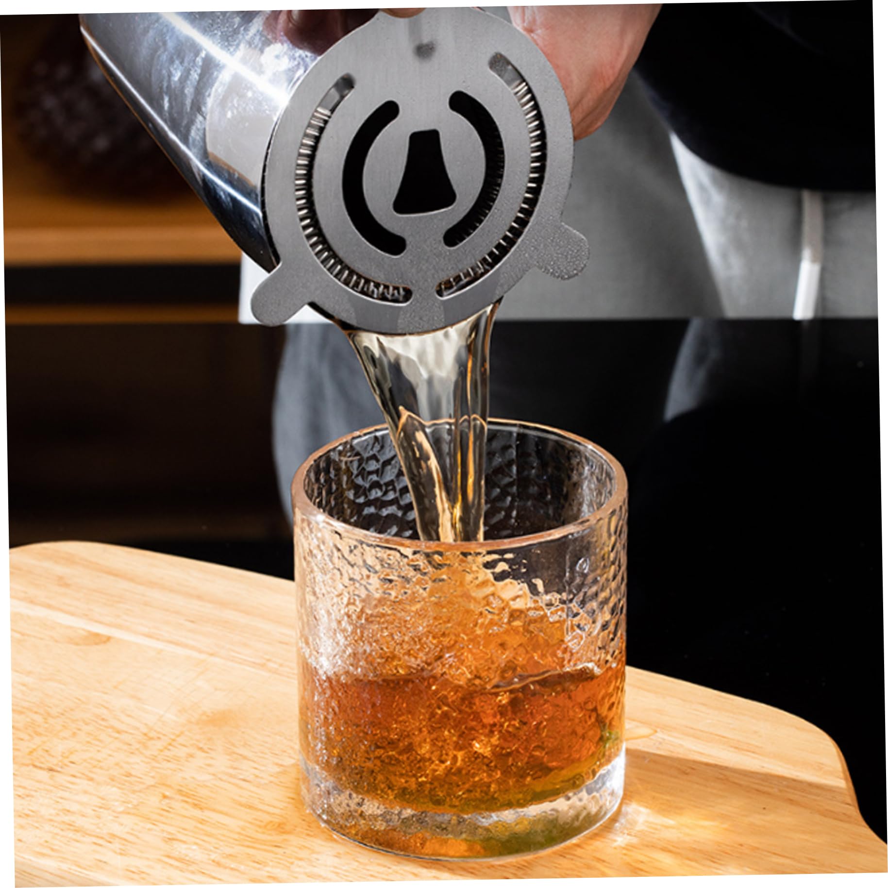 Juego de coctelera para Martinis de 10 Piezas Juego de coctelera de Acero Inoxidable de 750 ml con Soporte de Madera Profesional para Bares domésticos.