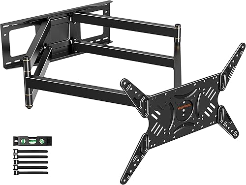 Soporte de pared giratorio de brazo extra largo con extensión de 42 pulgadas, soporte de TV resistente de movimiento completo para pantallas de 37 a