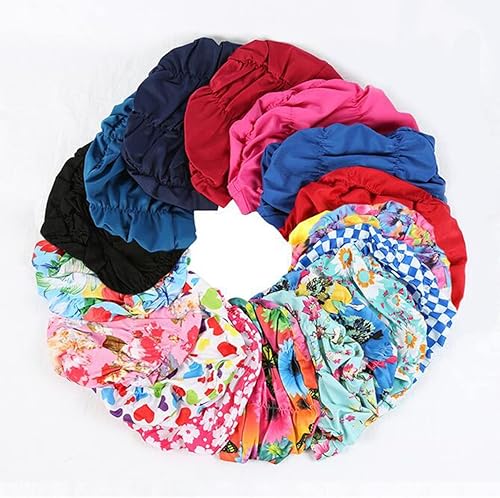 Miniatura 4 de Snadulor Gorra de natación plisada a la moda, gorra de natación de pelo largo, gorra de natación grande para mujer, no impermeable