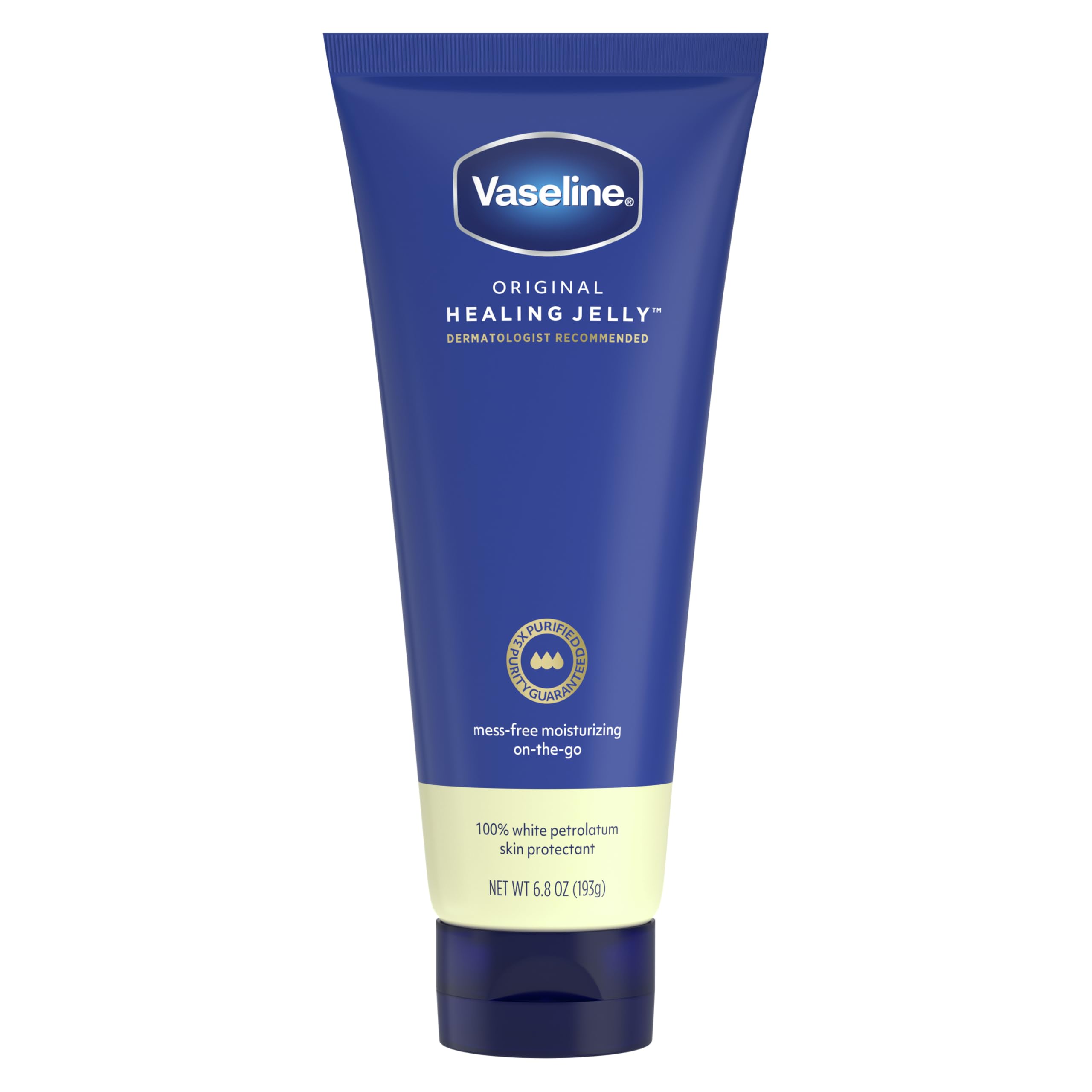 Photo 1 of Vaseline Original Healing Jelly 100% White Petrolatum Skin Protectant 1 ct for Mess-Free Moisturizing On-the-Go, with 3x Purified Purity-Guaranteed Formula, 6.8 OZ