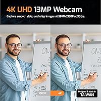 Vista 3 de INSWAN INS-Flip 4 4K USB Cámara portátil de documentos, cámara web/visualizador, 13MP Ultra HD, diseño plegable, enfoque automático, micrófono, LED