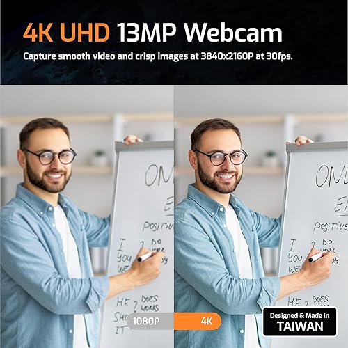 Miniatura 3 de INSWAN INS-Flip 4 4K USB Cámara portátil de documentos, cámara web/visualizador, 13MP Ultra HD, diseño plegable, enfoque automático, micrófono, LED