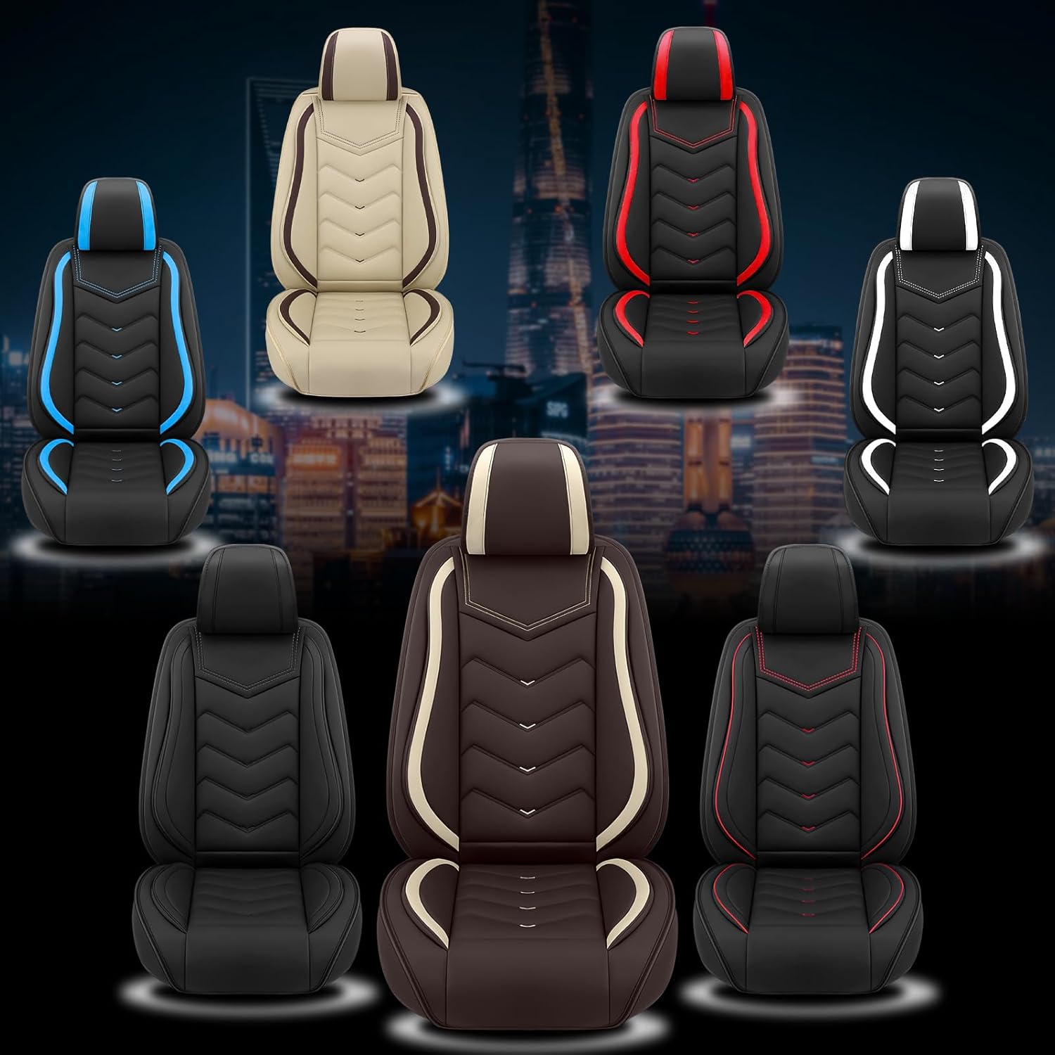 Fit for Honda CR-V 2008-2026 Seat Covers, Waterproof and Wear Resistant Sports Seat Cover, Premium Nappa Leather Car Seat Covers.(Standard 2 Seats/Coffee Color)