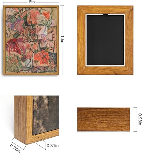 Miniatura 2 de Roslynity Lienzo enmarcado clásico, óleo, ramo floral abstracto, botánico, moderno, acentos de nostalgia, naturaleza, arte estético retro para