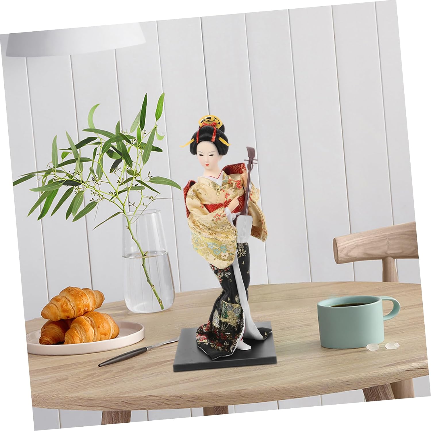 ibasenice Japanese Kimono Doll Figurine Traditional Asian Collectible Decor for Cultural Appreciation and Restaurant Ambiance Elegant for Home Decoration