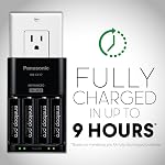 Panasonic KKJ17KHCA4A Eneloop Pro Individual Cell Battery Charger with 4 AA Ni-MH Rechargeable Batteries, 4-Pack