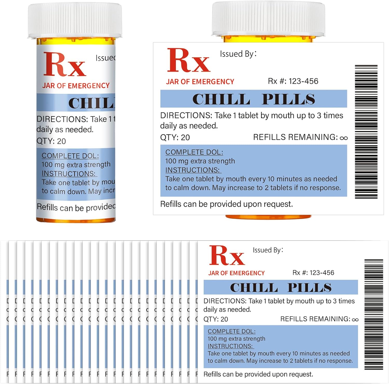 Kigeli 60 Pcs Nurse Graduation Party Supplies Chill Pill Labels Medication Pill Bottle Stickers Decorations Nurse Party Favors Nursing Pharmacist Registered BSN RN Pharmd Gift for School College
