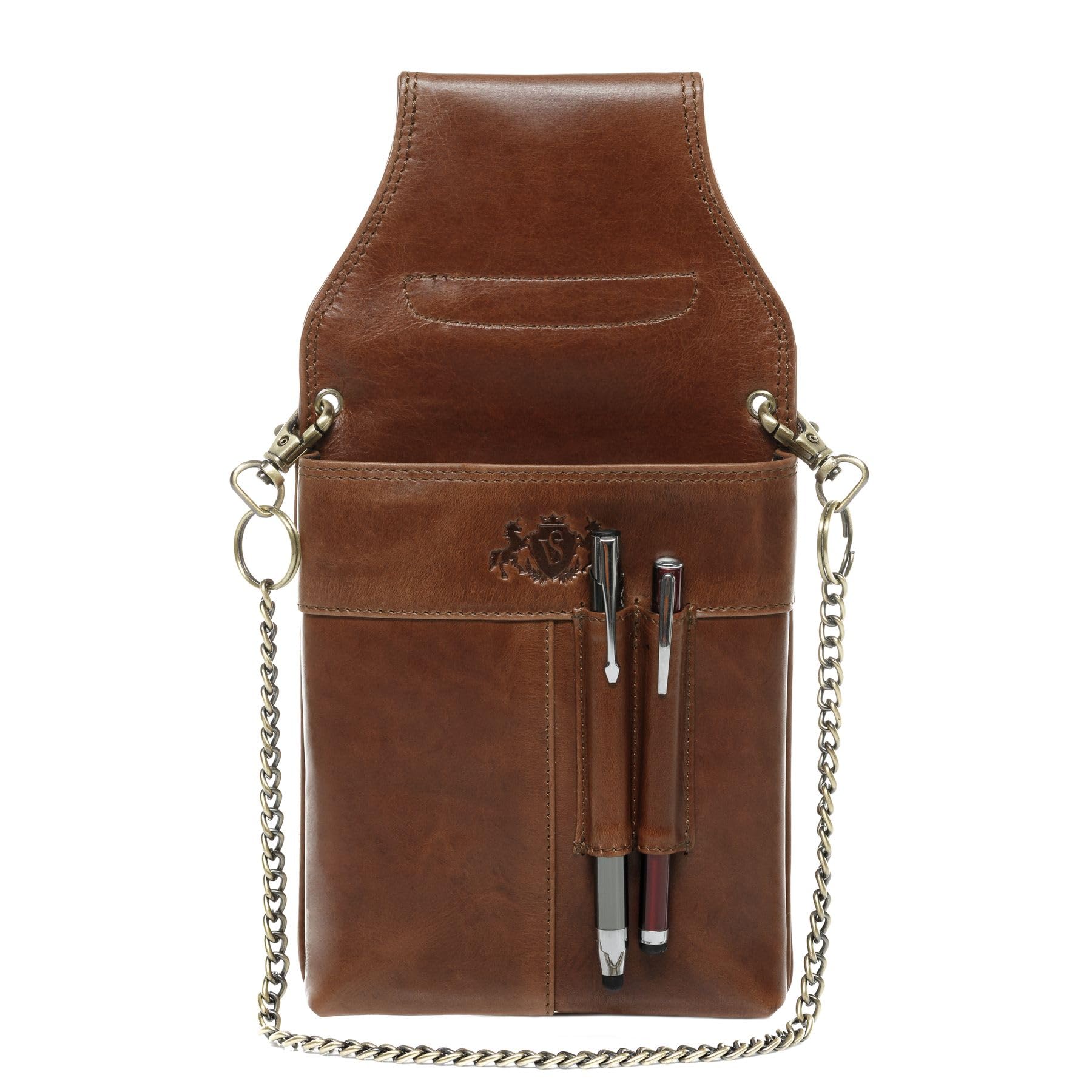 SID & VAIN Cartera de camarero de piel auténtica, monedero y funda para camarero Aberdeen Combi, compartimentos para camarero, monedero de piel para hombre y mujer, color marrón hecho a mano, marrón
