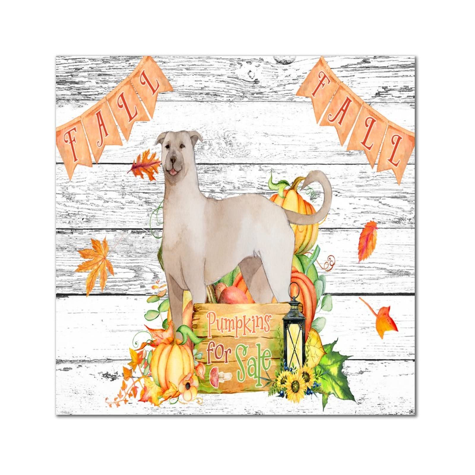 Plaque murale en bois automne et chien pour un intérieur réconfortant