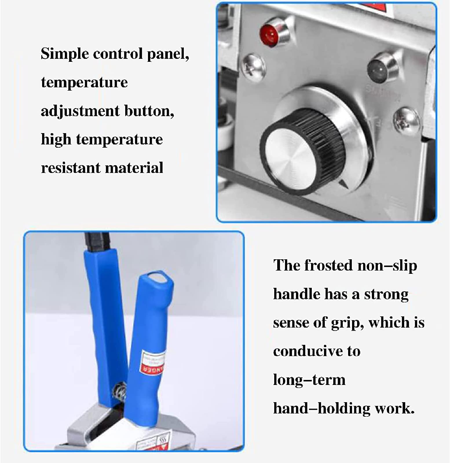 Hand-Crimp-Versiegeler – Heißsiegelgerät mit Temperaturregelung 0–300 ℃ für Mylar, Aluminiumfolie, Zellophanbeutel (200–500 mm)
